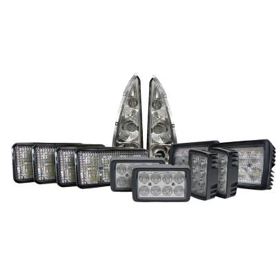Rareelectrical - Complete 12-Piece Led Headlight Cab And Fender Light Kit Compatible With New Holland Tg215 Tg245