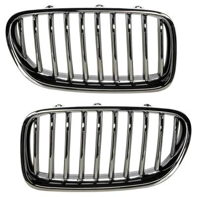 Rareelectrical - New Pair Of Grille Assembly Compatible With Bmw 528I Base 4 Cyl 2.0L 535I Xdrive Base 6 Cyl 3.0L