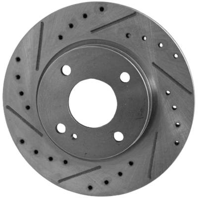RAREELECTRICAL - New Cross-Drilled And Slotted Brake Disc Compatible With Ford Fiesta Sel 4 Cyl 1.6L Fiesta Titanium