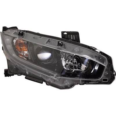 Rareelectrical - Headlight Compatible With 2018 Honda Civic 2.0L 1.5L I4 K20c2 L15b7 K20c1 Right Passenger Side