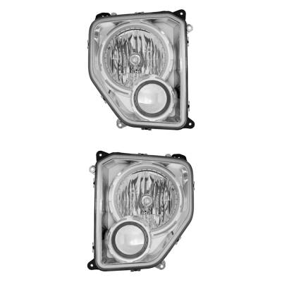 Rareelectrical - New Pair Of Halogen Headlights Compatible With Jeep Liberty Renegade Sport Utility 4 Door 3.7L 2010