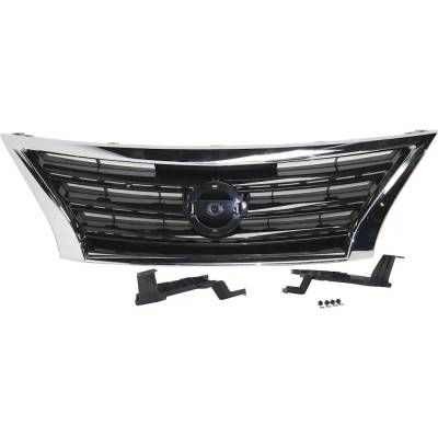 Rareelectrical - New OEM Grade Chrome Shell Grille Assembly Compatible With Nissan Sentra Sr 4 Cyl 1.8L 2013-2015