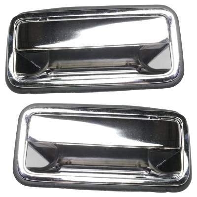 Rareelectrical - Rear Driver And Passenger Side Exterior Door Handle Compatible With 1995-2000 Chevrolet K3500