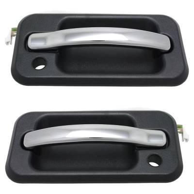 Rareelectrical - Front Driver And Passenger Side Exterior Door Handle Compatible With 2003-2009 Hummer H2 Chrome