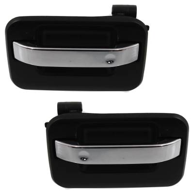 Rareelectrical - Rear Driver And Passenger Side Exterior Door Handle Compatible With 2004-2014 Ford F-150 Chrome