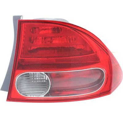 Rareelectrical - Tail Light Compatible With 2006-2008 Honda Civic 1.8L 2.0L I4 R18a1 K20z3 Right Passenger Side