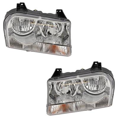 Rareelectrical - New Pair Of Headlight Compatible With Chrysler 300 Lx 6 Cyl 2.7L 300 Signature Series 6 Cyl 3.5L