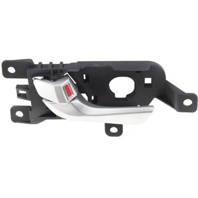 Rareelectrical - Left Rear Interior Door Handle Compatible With 2013-2019 Hyundai Santa Fe Silver With Lock Button