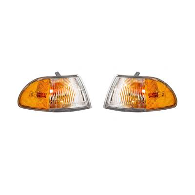 Rareelectrical - New Pair Of Turn Signal Lights Compatible With Honda Civic 1992-95 Ho2550108 33300-Sr4-A02