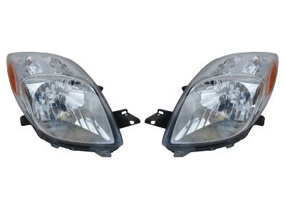 Rareelectrical - New Pair Of Headlights Compatible With Toyota Yaris Hatchback 07-08 81130-52611 81170-52601