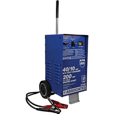Rareelectrical - Wheel Mount Portable Battery Charger 40 Amp 6V 12V Engine Start Crank Assist Compatible With 6V And