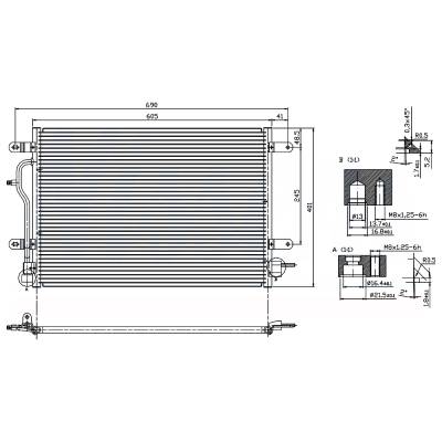 Rareelectrical - A/C Condenser Compatible With 2002-2005 Audi A4 Quattro Avant 1.8L 3.0L L4 V6 Turbo 8E0260403b