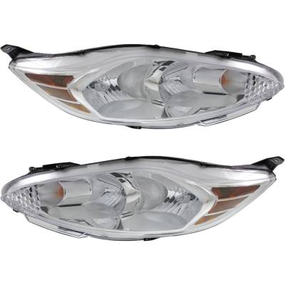 Rareelectrical - New Pair Of Headlights Compatible With Ford Fiesta S Se Ses Sel Titanium Sedan Hatchback 1.6L 2011