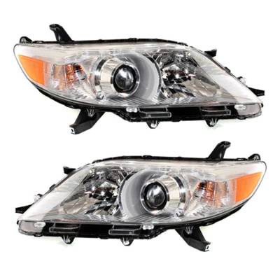 Rareelectrical - New Pair Of Halogen Headlight Compatible With Toyota Sienna Base Mini Cargo Van 2012-2014 By Part