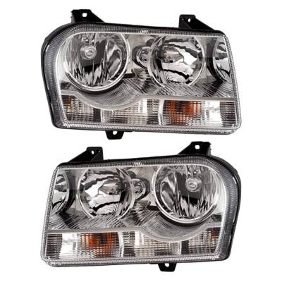 Rareelectrical - New Pair Of Headlight Compatible With Chrysler 300 Limited Sedan 3.5L V6 3497Cc 215Ci 2005 2007 By