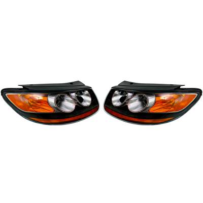 Rareelectrical - New Pair Of Headlight Compatible With Hyundai Santa Fe Gls Gl Sport Limited 2.4L Se Sport 3.5L 2012