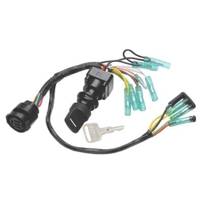 Rareelectrical - New Ignition Key Switch Push To Choke 7-Wire Compatible With Yamaha 115-300Hp Outboard Motor
