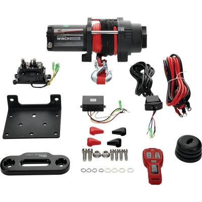 Rareelectrical - 4500 Lb Expedition Winch Synthetic Rope Ip67 Sealed Motor Compatible With Polaris Can-Am Honda