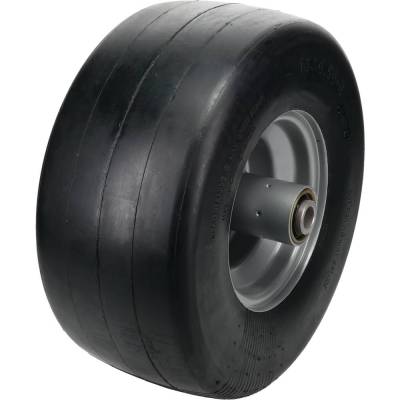 Rareelectrical - Zero Flat Wheel Assembly 13X6.50-6 Smooth 3/4 Bore 7-1/4 Hub Tapered Bearings Grease Zerk Compatible
