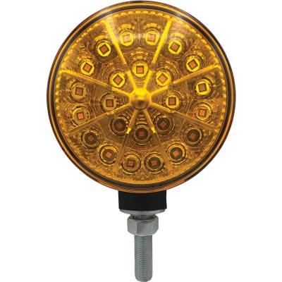 Rareelectrical - Amber Led Double-Sided Warning Flashing Light 25 Leds Per Side 12-24V Sae Dot Compatible With John