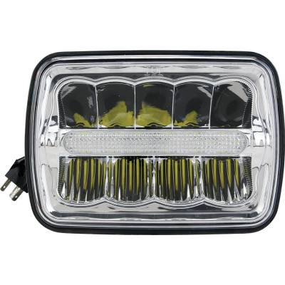 Rareelectrical - 5X7 Led Headlight Hi Lo Beam Spot Flood 3700 Lumens 35W 9-32V H4 Plug Play Compatible With John
