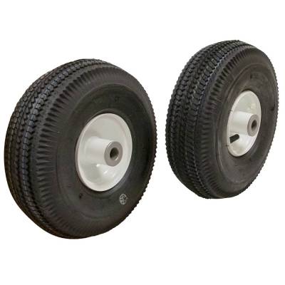 Rareelectrical - Pneumatic Wheel Assembly Set 4.10X3.50-4 Sawtooth 3/4 Bore 4-1/4 Hub 4 Ply Tubeless 2 Pack