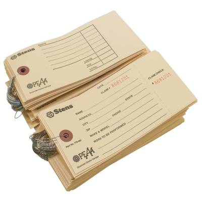 Rareelectrical - Service Repair Tags 200 Pack With Wire Attached- Perforated Claim Check Dual Purpose Design 6 Inch X