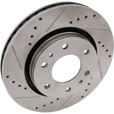 Rareelectrical - Cross-Drilled And Slotted Brake Disc Compatible With Buick Chevrolet Gmc Rainier Cxl 6 Cyl 4.2L