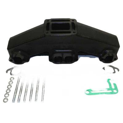 Rareelectrical - Center Rise Exhaust Manifold Compatible With 1989-2002 Omc Cobra 1994-2002 Volvo Penta Gm V8 Small