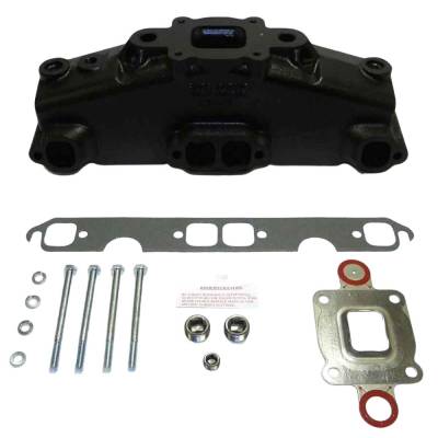 Rareelectrical - Dry Joint Cast Iron Exhaust Manifold Compatible With 2002 And Newer Mercruiser 5.0L 5.7L 6.2L V8 305