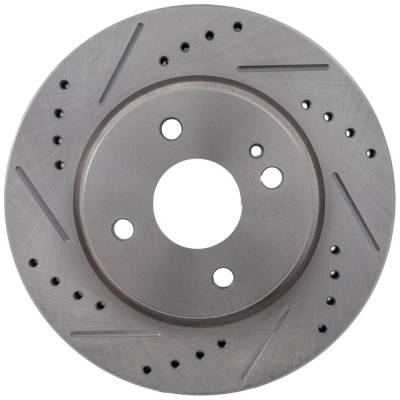 RAREELECTRICAL - New Cross-Drilled And Slotted Brake Disc Compatible With Mazda 2 Touring 4 Cyl 1.5L 2 Gs 4 Cyl 1.5L