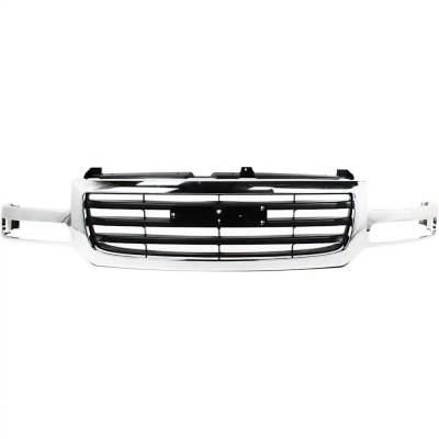 Rareelectrical - New Chrome/Painted Black Grille Assembly Compatible With Gmc Sierra 1500 Classic Slt 8 Cyl 5.3L