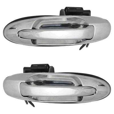 Rareelectrical - New Set Of 2 Rear Exterior Door Handle Compatible With 2001-2007 Toyota Sequoia Toyota Tundra Chrome