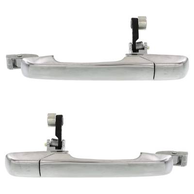 Rareelectrical - Rear Driver And Passenger Side Exterior Door Handle Compatible With 2001-2006 Acura Mdx Chrome