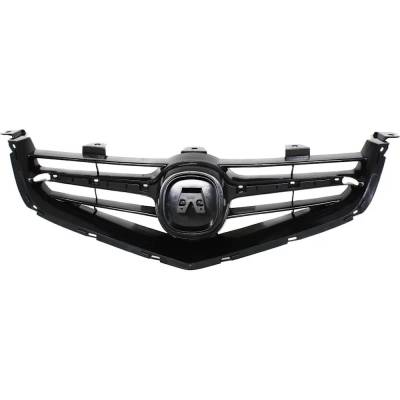 Rareelectrical - Painted Black Grille Assembly Compatible With 2004-2005 Acura Tsx Base 2.4L (04-05) Dohc I-Vtec Cl9