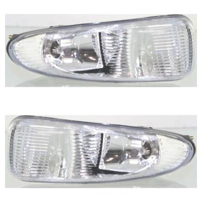 Rareelectrical - Pair Front Fog Lights Compatible With 2001-2004 Chrysler Town & Country El (02-03) Ex (01-04) Lx