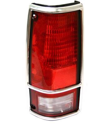Rareelectrical - Left Driver Side Tail Light With Chrome Bezel Compatible With 1982-1993 Chevrolet S10 Gmc S15 Sonoma
