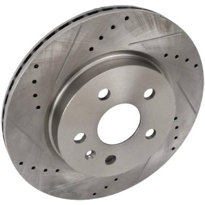 RAREELECTRICAL - New Cross-Drilled And Slotted Brake Disc Compatible With Cadillac Chevrolet Ct5 Sport 4 Cyl 2.0L Xts