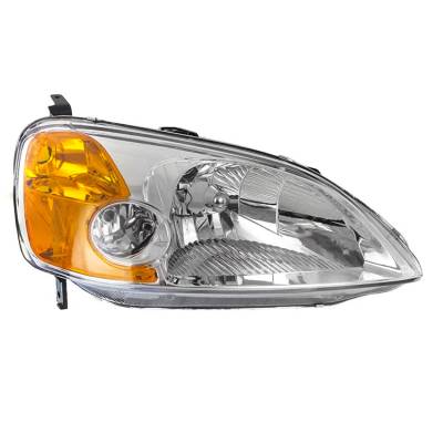 Rareelectrical - Honda Civic Right Passenger Headlight Compatible With 2001-2003 Ex Coupe 1.7L D17a2 Sohc Vtec 4-Cyl