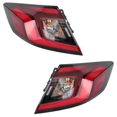 Rareelectrical - New Pair Of Outer Tail Light Compatible With Honda Civic Ex-L 4 Cyl 1.5L Civic Sport 4 Cyl 2.0L