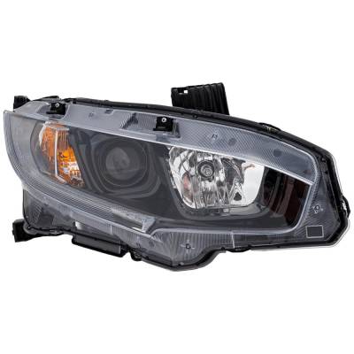 Rareelectrical - Headlight Compatible With 2019-2021 Honda Civic 2.0L 1.5L I4 K20c2 L15b7 K20c1 Right Passenger Side