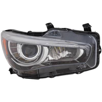 Rareelectrical - Headlight Compatible With 2018-2023 Infiniti Q50 3.0L 2.0L V6 Vr30ddtt M274 Right Passenger Side Led