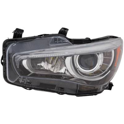 Rareelectrical - Headlight Compatible With 2018-2023 Infiniti Q50 3.0L 2.0L V6 Vr30ddtt M274 Left Driver Side Led