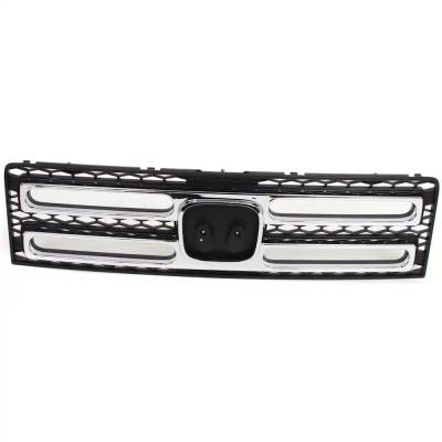 Rareelectrical - New Painted Black Grille Assembly Compatible With Honda Ridgeline Rtx 6 Cyl 3.5L Ridgeline Lx 6 Cyl