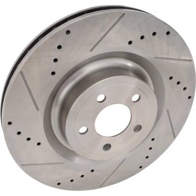 RAREELECTRICAL - New Cross-Drilled And Slotted Brake Disc Compatible With Ford Mustang Bullitt 8 Cyl 5.0L Mustang Gt