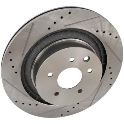 RAREELECTRICAL - New Cross-Drilled And Slotted Brake Disc Compatible With Infiniti Nissan 350Z Touring 6 Cyl 3.5L Q60