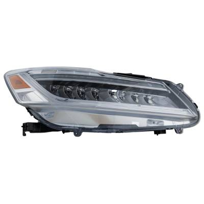 Rareelectrical - Headlight Compatible With 2016-2017 Honda Accord 2.4L 3.5L I4 K24w J35y Lfa Right Passenger Side Led