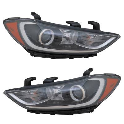 Rareelectrical - New Pair Of Headlights Compatible With Hyundai Elantra Eco Sedan 2017 2018 By Part Numbers Hy2503206