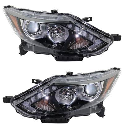 Rareelectrical - New Pair Of Halogen Headlights Compatible With Nissan Rogue Sport Sl Sport Utility 4 Door 2.0L 2017