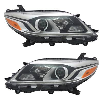 Rareelectrical - New Pair Of Headlights Compatible With Toyota Sienna Limited Mini Passenger Van 2015 2016 2017 2018